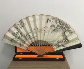 宣和典藏人物画单面折扇-童趣图11
