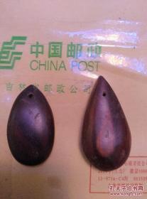 红酸枝水滴坠儿两个合售