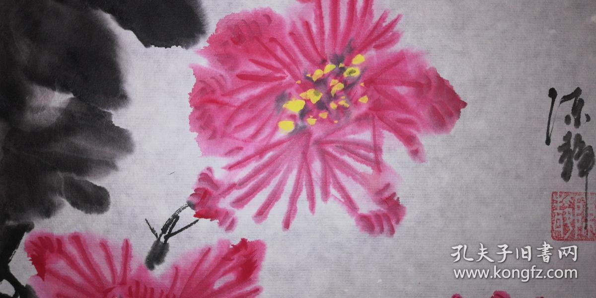 手绘真迹国画：陈静花鸟画02（1尺x1尺）