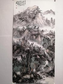 张贤山水画，包手绘，工艺品。