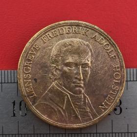 A905丹麦弗雷德里克.阿道夫.霍尔斯坦1810-1960奖章铜牌章珍收藏