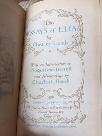 The essays of Elia by Charles Lamb 兰姆《伊利亚随笔集》Charles E. Brock 经典插画 1902年dent出品古董书