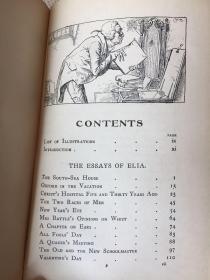 The essays of Elia by Charles Lamb 兰姆《伊利亚随笔集》Charles E. Brock 经典插画 1902年dent出品古董书