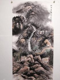 韩敬伟山水画，包手绘，工艺品。