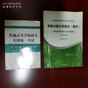 全国普通高等学校在京招生录取分数分布统计(理科).高职专科录取部分(含艺术类高职):2006-2008     
北京卷考试说明（理科）  两本合售