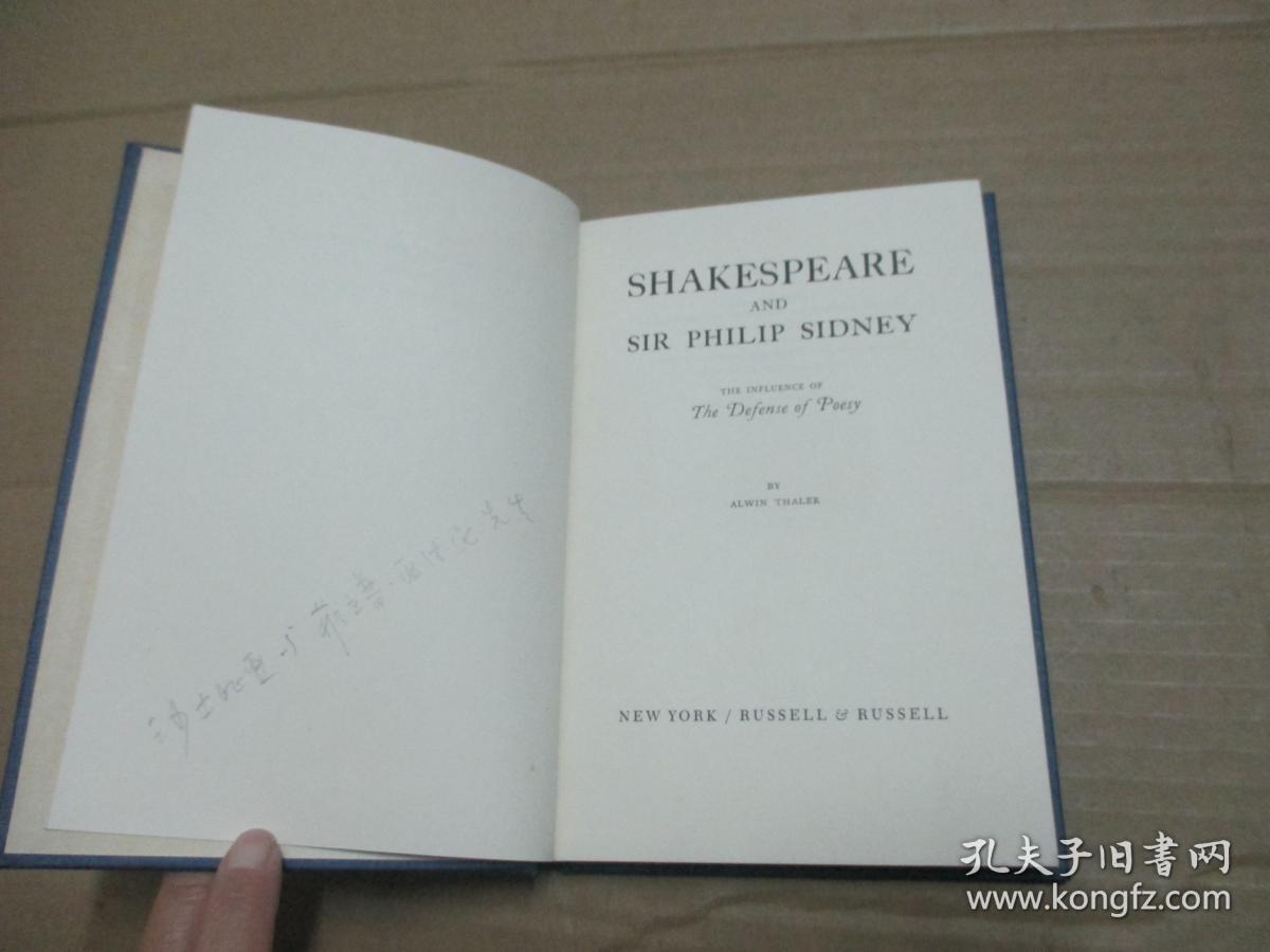 SHAKESPEARE AND SIR PHILIP SIDNEY【精装】The Defense of Poesy