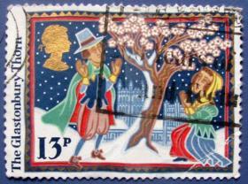圣诞树与儿童--英国邮票--早期外国邮票甩卖--实拍--包真--贺岁邮票