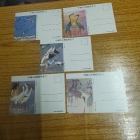 《仙鹤》明信片一套5枚。由江西省上饶地区邮电局发行