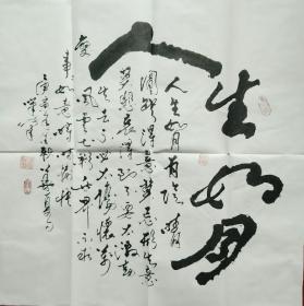 著名书法家王灵贤作品"人生如月"