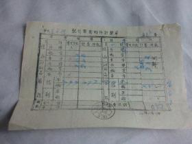 美术文献（同一来源）  1965年中国美术家协会  整付零寄邮件计费单 第18号   背面为1964年钥匙领取收回登记表   折痕   有装订孔
