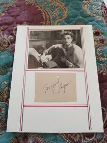 【签名照】百年来最伟大的女演员第4名，好莱坞第一夫人 英格丽·褒曼（1915—1982）亲笔签名卡片 配希区柯克电影《爱德华大夫》剧照