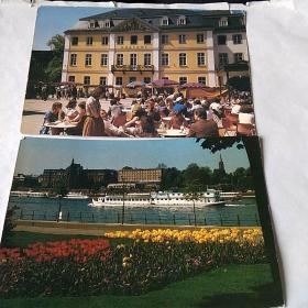 德国《莱茵河畔—波恩》明信片(2张)