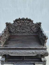 血檀大宝座，通体满工雕刻，用料厚重大气xd运费自理