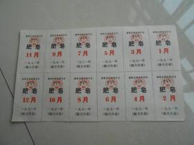 1971年，湖北襄樊市（肥皂供应票全年）一整张