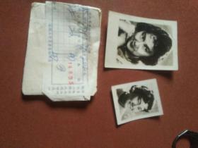 老照片  1971年女人头像2张（带封套）