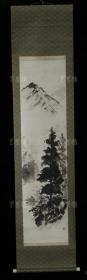 【日本回流】原装旧裱 佚名 水墨画作品“孤山远影”一幅（纸本立轴，画心约4平尺） HXTX311333