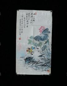 画家 顾治平 丁卯年（1987）水墨画作品“莲塘”一幅（纸本软片，画芯约2.6平尺，钤印：治平）HXTX312258