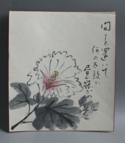 7【日本回流】原装精美卡纸  修 花卉作品 一幅（纸本镜心） HXTX170100