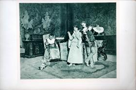 “限量高品质照相铜版画”1888年意大利艺术珍品系列《求爱》—画家“P.BEDINI”作品 尺寸：43x30cm