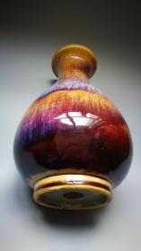 （博物馆级）雍正窑变釉大赏瓶，苹果㡳，有鉴定印封。