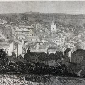 「德文郡阿什伯顿」1860年大不列颠奇景钢版画 尺寸24*15厘米 /DEWD49