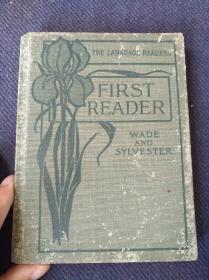 1909年布面精装本英文书《first  reader》一册全，全品，有升米国旗一彩色插页。