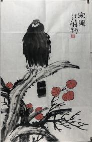 著名画家孙其峰画作，鹰，天津美术学院顾问、教授，文化部中国画研究院院部委员，中国美术家协会理事，中国书法家协会理事，中国美术家协会天津分会副主席，天津中国画研究会会长，美协天津分会副主席，天津美术学院顾问，教授，70*44（144）