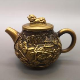 黄铜纯铜貔貅茶壶茶具酒壶