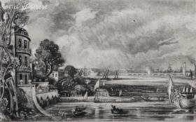 【大英博物馆藏画】1831年英国风景"康斯特勃"作品系列美柔汀铜版画《滑铁卢桥通航庆典》—英国皇家美术学院院士“约翰・康斯特勃(John Constable,1776—1837)”作品 雕刻：David Lucas 尺寸42x29cm 高档美柔汀铜版画 大英博物馆收藏编号：1842,1210.7（官网可查）