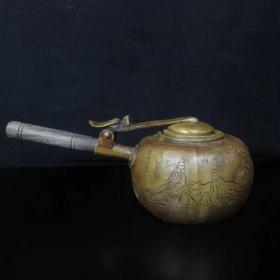 旧藏老铜酒壶
