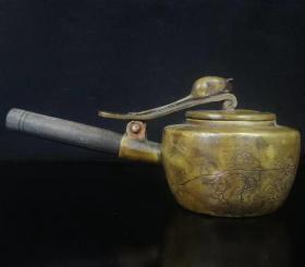 收藏老铜器  纯铜老茶壶