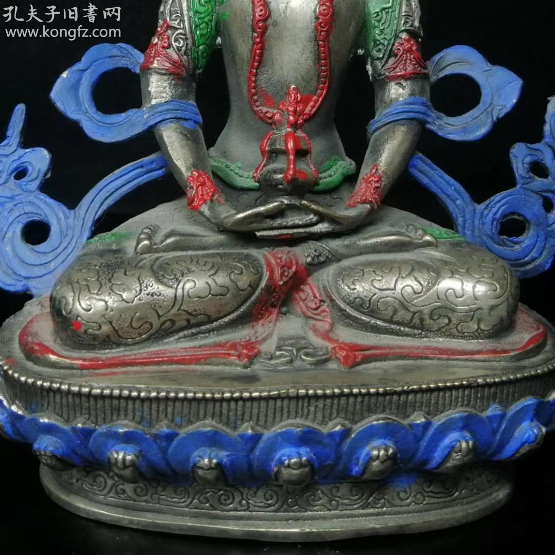 老铜器  老铜彩绘观音摆件