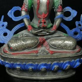 老铜器  老铜彩绘观音摆件