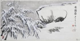 吴松结 庚子年（2020）水墨画作品《瑞雪图》一幅（纸本软片，画心约8.6平尺，钤印：吴松结印、老五、物华天宝）HXTX314431