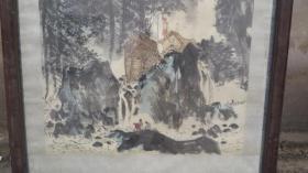 秦岭云    国画作品一幅 同一单位流出原装原框  画心尺寸136*68厘米