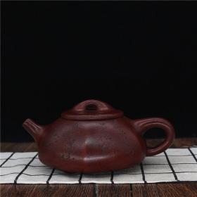 宜兴原矿紫砂壶 手工刻字六方石瓢壶茶壶茶具