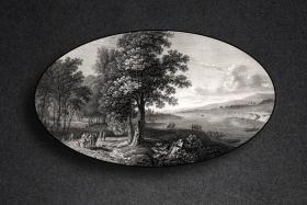 1827年铜版画《乡村景色》，24.5×15.5cm