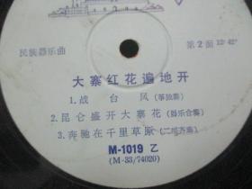 中国唱片社出版  老唱片一张 民族器乐曲《大寨红花遍地开》尺寸25/25厘米