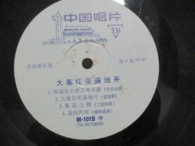 中国唱片社出版  老唱片一张 民族器乐曲《大寨红花遍地开》尺寸25/25厘米