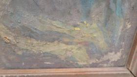 原框 约80年代原装原框 外国人物油画一幅  画心尺寸77*84厘米 画面破损