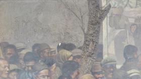 70年代参赛作品 民心。人物众多 尺幅巨大 油画一幅 魏鲁宁曾家民作 魏鲁宁（1952—）擅长油画。 现为中国美术家协会会员，江苏省美术家协会理事，江苏油画艺委会委员，江苏油画协会 画心尺寸170*115厘米