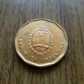 1987年阿根廷握手自由帽10分——铜色美币