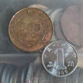 墨西哥硬币 1989年500里拉 世界硬币外国硬币纪念币