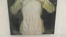 7-八十年代  女兵 人物油画一幅    尺寸62*92厘米