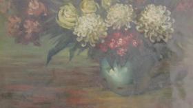 约5-60年代   花卉油画一幅    尺寸50*60厘米