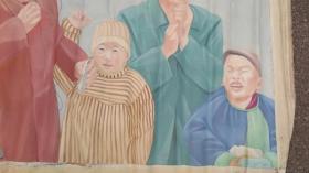 张敏杰 - 中国美术学院教授 油画作品一幅 2000年  作那些简单的快乐   巨幅油画     尺寸214*138厘米