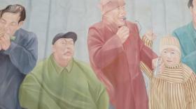 张敏杰 - 中国美术学院教授 油画作品一幅 2000年  作那些简单的快乐   巨幅油画     尺寸214*138厘米