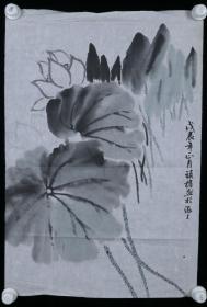 书画家 祯榕 国画作品《荷花》一幅（纸本软片，约1.7平尺）HXTX317908