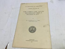 英文原版 some common game aquatic and rapacious birds in relation to man与人类有关的一些常见的猎物，水生和贪婪的鸟类1912盖金陵大学校馆藏章 内柜3  2层