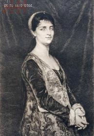 【大英博物馆藏画】1875年法国蚀刻铜版画《高级妓女》—荷兰画家“ Édouard Théophile Blanchard”作品 版画家：Paul Rajon 雕刻 法国ARCHES版画专用水印纸 43x30cm 大英博物馆收藏编号：1877,0210.470（官网可查）雕刻版画 原版版画 古董版画 老版画 欧洲版画 西洋版画 收藏装饰